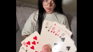 Showed her the trick with the addition of she showed her Throat skills