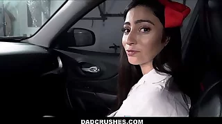 Hot Latina Teen Step Daughter With Braces Jasmine Vega Fucked By Step Dad In Back Seat Of His Car After She Is Caught Overcharging Panties